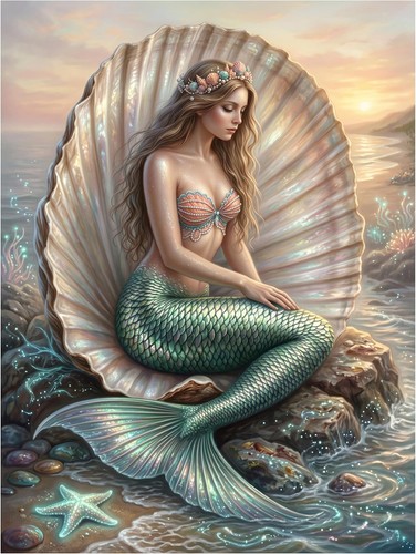 Tile mural mermaid siren - tile, nymph
