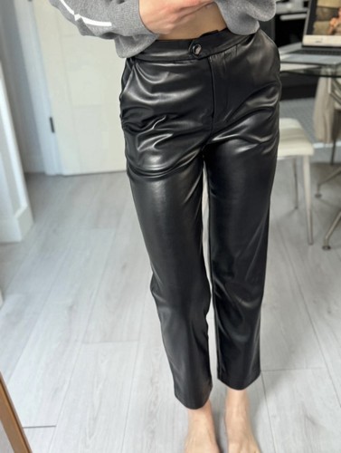 Black faux leather - black,