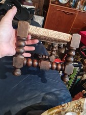 Bobbin Turned Oak Footstool Turn Of The 19th Century Great Patina