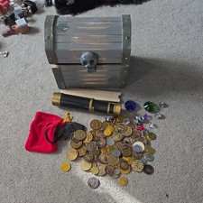 Melissa & Doug Wooden Pirate Chest Pretend Play Set wooden secret