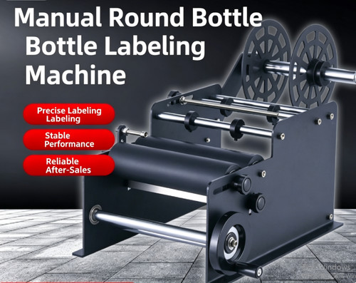 Manual round bottle labeling - round,