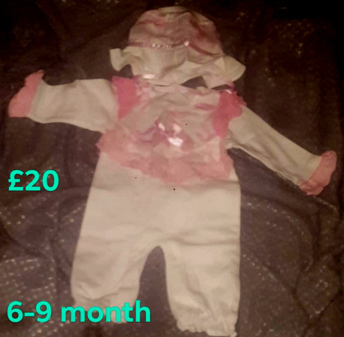 Romany spanish baby grow - baby, pink