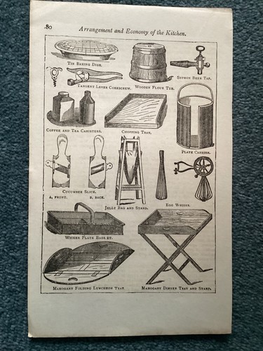 Antique 1901 print kitchen - print,,