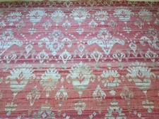 COLEFAX & FOWLER CURTAIN FABRIC 'BRUNELLO’ 2M RED - LINEN BLEND