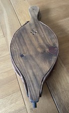 Antique Leather and Wooden Fireside Bellows In Full Working Area