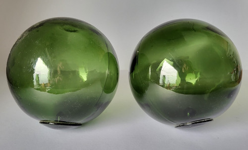 Pair retro vintage green glass - retro,