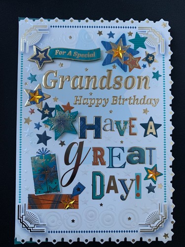 Grandson birthday card stars - grandson,