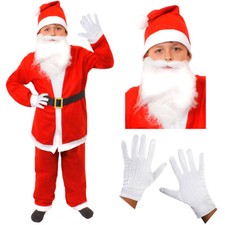 CHILDS SANTA SUIT PLUS BEARD