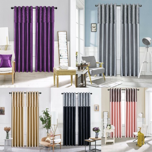 Crushed velvet band curtains - band,