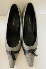 L K Bennett Vintage Inspired Kitten Heel Tweed Shoes Size 4 37.5