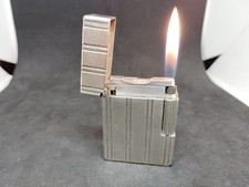 Vintage Dupont gas lighter silver barley line 1s Working Condition