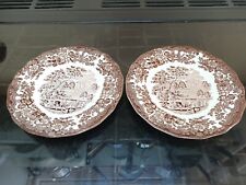 Two Royal Worcester 1790 Avon Scenes Palissy side plates