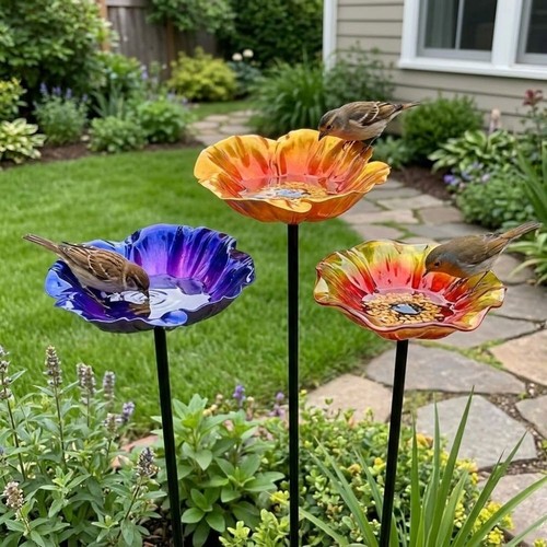 Handmade metal flower garden - metal,