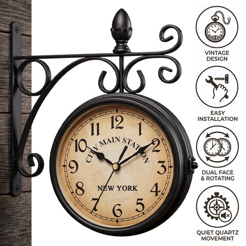 Double sided wall clock - wall,
