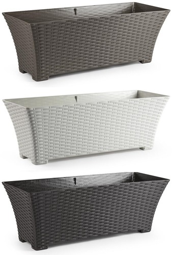 Rattan long trough plant pot - trough,