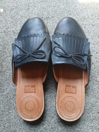 Fitflop black leather slip - fitflop,