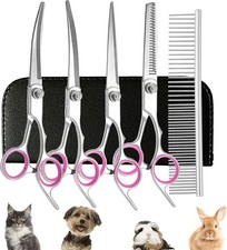 Professional Dog Grooming Kit - Stainless Steel 5-Piece Set With Safety Round