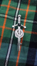 Scottish Thistle Round Kilt Pin Green Stone/Kilt Pins/Highland Kilt Pin Chrome