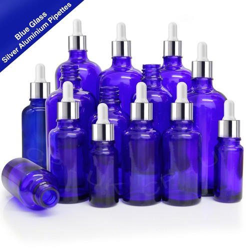 Blue glass dropper - glass, with