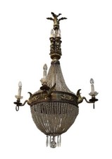 Early 1800’s, French Bronze And Crystal antique chandelier