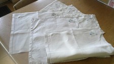 6 VINTAGE HAND  EMBROIDERED