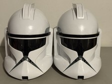 Star Wars Clone Trooper Helmet Hasbro 2008 Lot of 2 - Tested Working