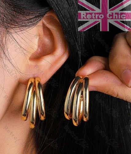 3cm retro chunky hoop - chunky, earrings