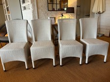 Set of 4 Neptune Havana Lloyd Loom Dining Chairs in Silver Birch