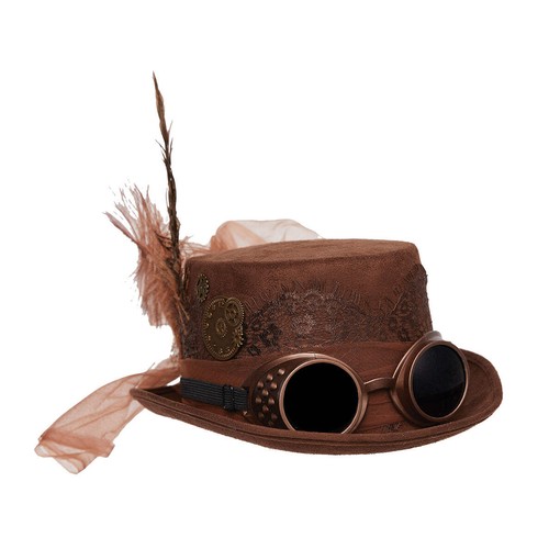 Brown steampunk top - brown,