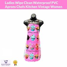 CupCake Design Ladies Wipe Clean Waterproof PVC Aprons Chefs Kitchen
