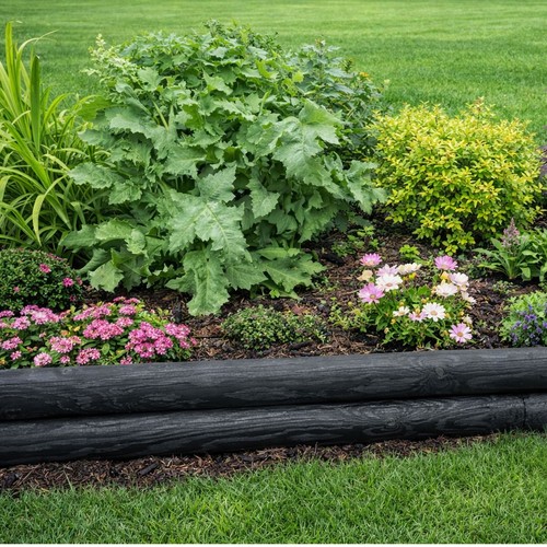Wooden horizontal log edging - horizontal,