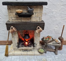 DOLLSHOUSE FIREPLACE 1/12TH SCALE - COTTAGE HISTORICAL TUDOR MINIATURE FIREPLACE