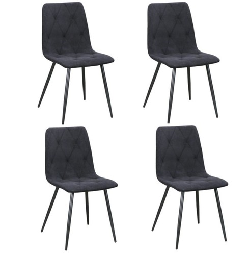 Black velvet dining chairs - x,