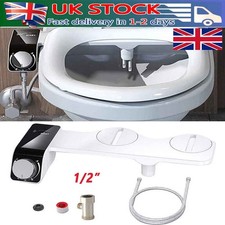 Bidet Toilet Seat Attachment Self Cleaning Dual Nozzle Bathroom Water Spray UK~