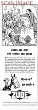 1952 Advert ZUBES Throat Pastilles Vintage Original Health Print AD 715MN