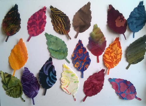 Batik aspen leaves fabric - batik,