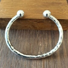 1oz Hammered Torque Cuff Bracelets, Silver Torque Bangle, Mens Torque Bangle Gif