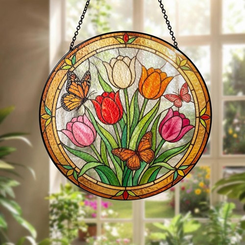 Tulip stained glass - tulip,