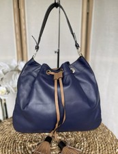 Boden navy leather handbag