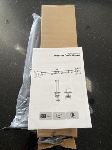 Dual monitor arm desk - desk, mount