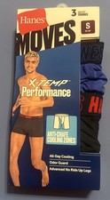 Hanes Moves Anti-Chafe Size Small(28-30) 3 Tagless Trunks  Briefs Underwear