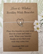 Fertility Wish Bracelet/ Feet/Love & Wish family Present/gift/ Sentiment/ White