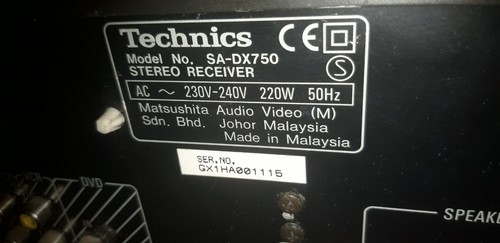 Technics dx750 control - sa-dx750, av