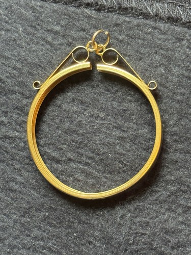 9ct gold pendant coin mount - pendant,