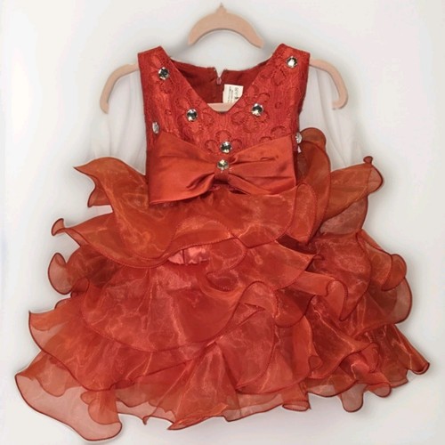 Red infant pageant dress - red, semi