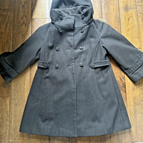 Zara black wool mix military - s,