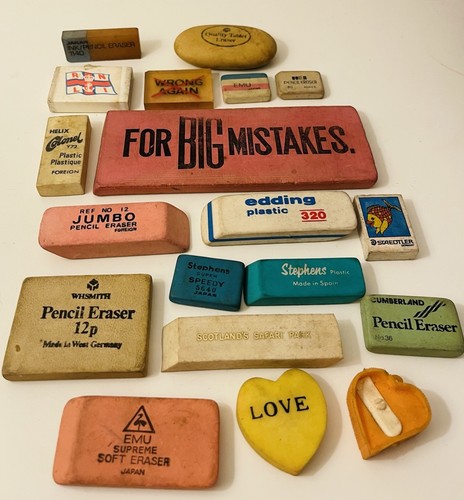 Vintage pencil eraser job lot - vintage,