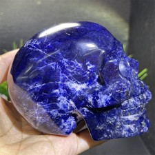 4.5" 1.99LB Natural Sodalite Skull Crystal Quartz Carving Reiki Decoration Gift