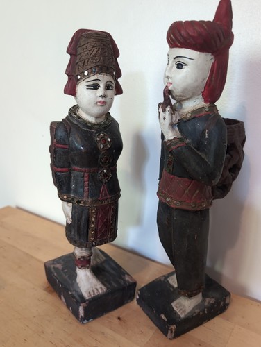 Antique indonesian wooden doll - indonesian,
