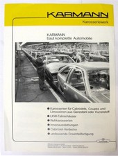 KARMANN Karosseriwerk Car Manufacturer Publicity Piece Sheet